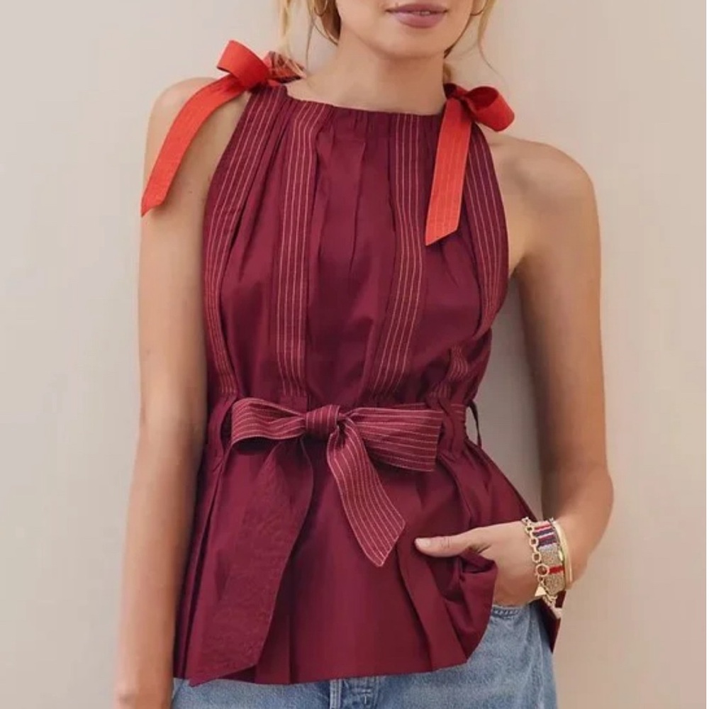 Anthro Conditions Apply Pleated Tie-Strap Tank